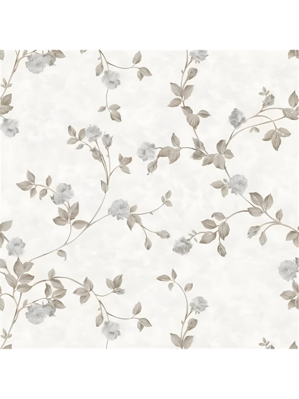Floral Peel and Stick Wallpaper, Vintage Flower and Leaf Contact Paper, Grey